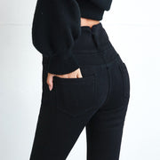 Mom Black Denim Trousers