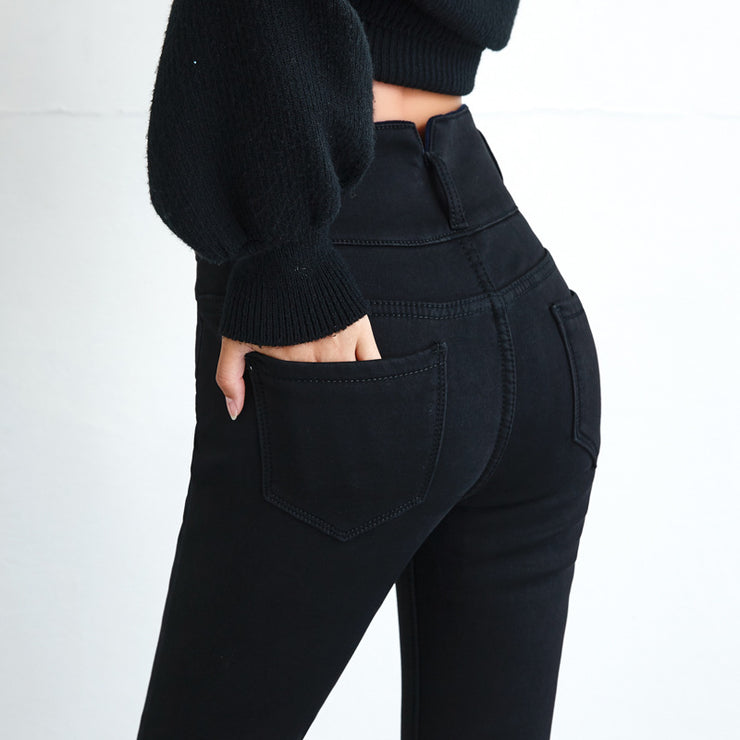 Mom Black Denim Trousers