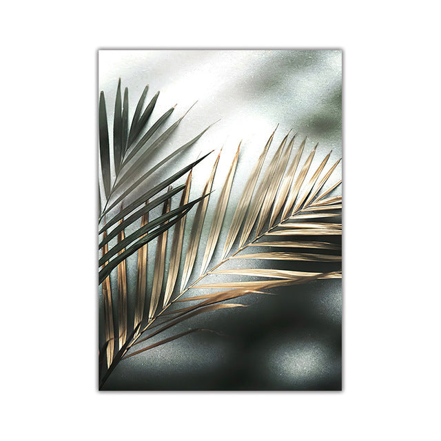 Art Golden Palm Leaf Plant