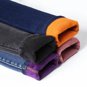 Colorful Velvet High Waist Jeans