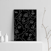 Line Canvas Black White Wall Art