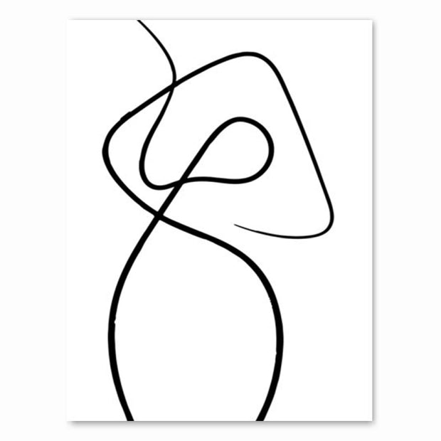 Line Canvas Black White Wall Art