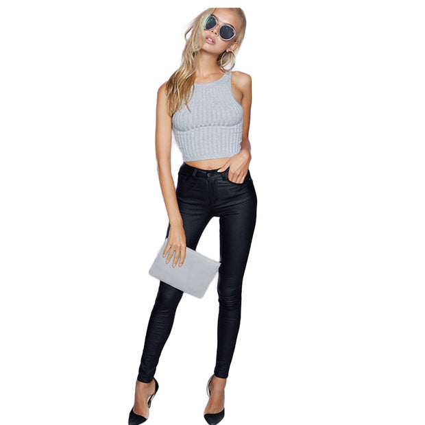 Faux Leather Jeans
