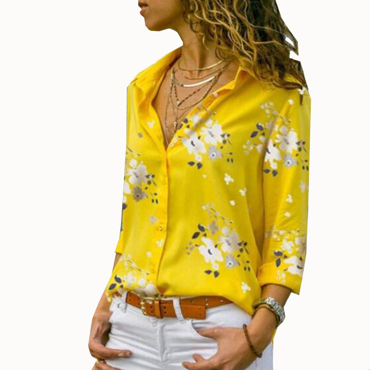 Print Chiffon Blouse Female