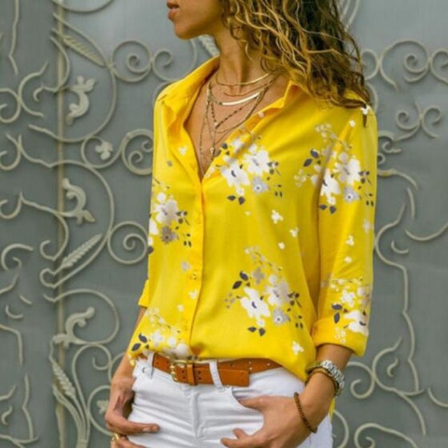 Print Chiffon Blouse Female